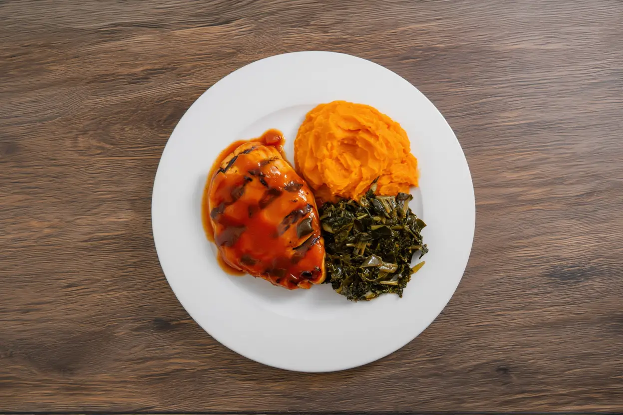 Ginger BBQ Chicken With Whipped Sweet Potatoes