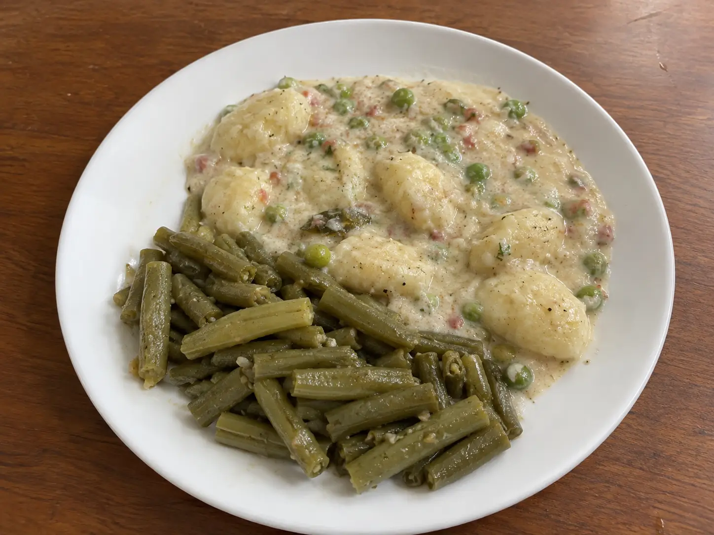 Gnocchi Carbonara With Peas
