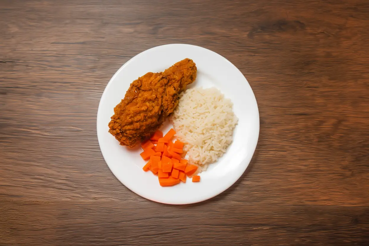 Oven Fried Chicken With White Rice