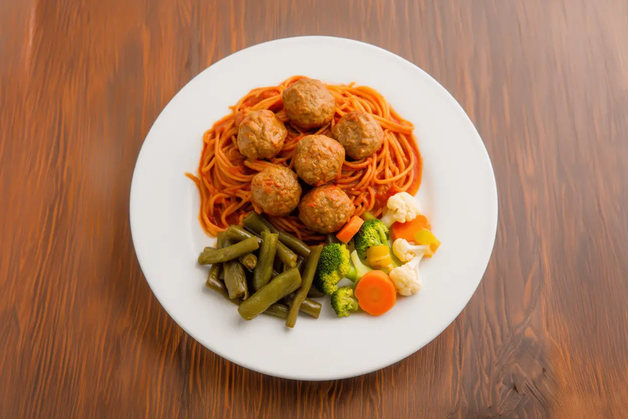 Spaghetti and Meatballs w/Parmesan Cheese